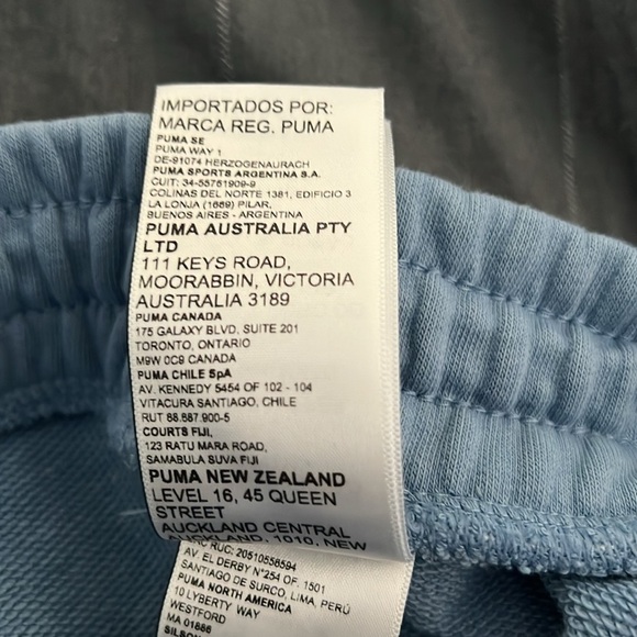 Puma Sky Blue Joggers with White Panels - Picture 9 of 9